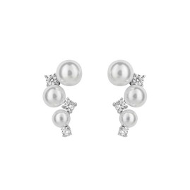 Diamonfire Sterling Silver Shell Pearl Bubble Stud Earrings