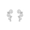 Diamonfire Sterling Silver Shell Pearl Bubble Stud Earrings