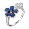 18ct White Gold Sapphire & Diamond Cluster Ring S 1.90  D 0.37ct