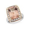 18ct 2-tone Gold Morganite & Diamond Dress Ring - M 6.07  D 1.05