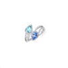 18ct White Gold Aquamarine, Tanzanite & Diamond Toi et Moi Ring