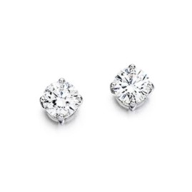 Pair 18ct White Gold Diamond Solitaire Stud Earrings - 0.52cts