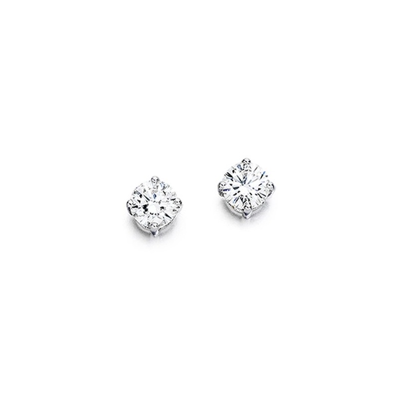 Pair 18ct White Gold Diamond Solitaire Stud Earrings - 0.52cts