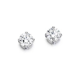 18ct White Gold Diamond Solitaire Stud Earrings - 0.60cts F/SI1