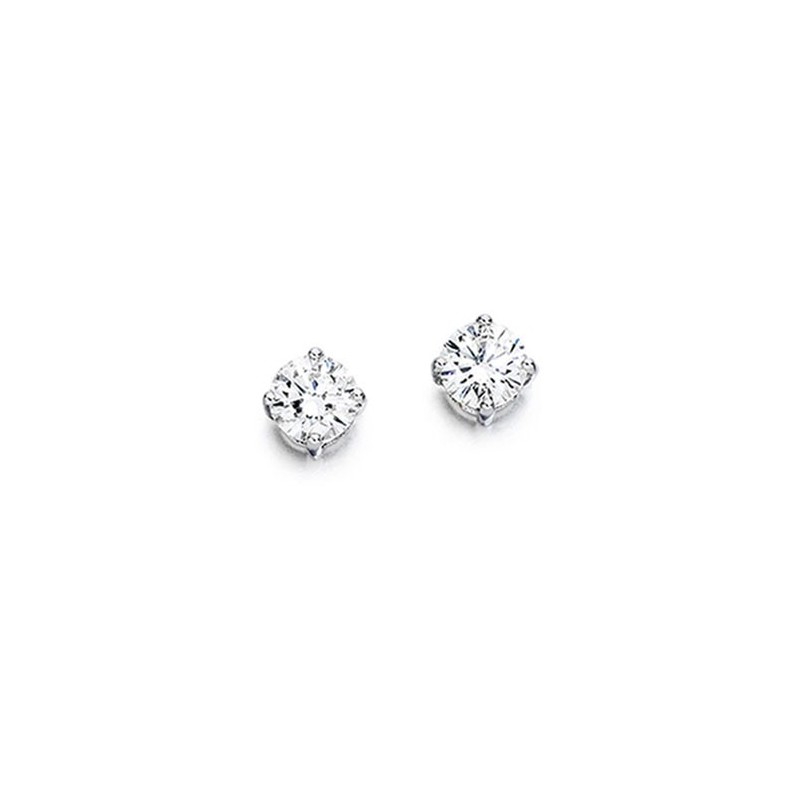 18ct White Gold Diamond Solitaire Stud Earrings - 0.60cts F/SI1