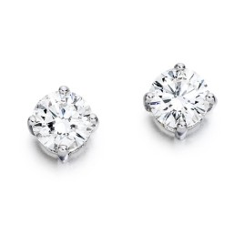 18ct Gold Diamond Solitaire Stud Earrings - 1.01cts F-G/SI1