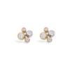 18ct Three Colour Gold Diamond Stud Earrings - 0.40cts