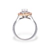 Platinum Natural Pink & White Diamind Ring 0.70 + 0.36 + 0.32ct