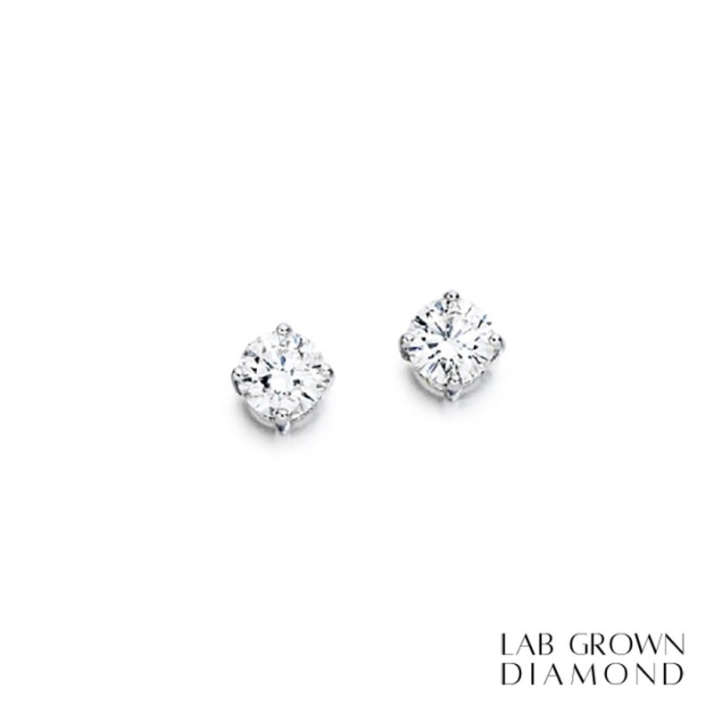 18ct White Gold Lab Grown Diamond Studs Earrings - 0.44 D/VS2