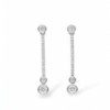 Platinum Diamond Long Drop Earrings - 1.00ct