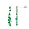 9ct White Gold Emerald & Diamond Drop Earrings D 0.22ct