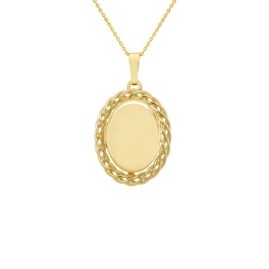 9ct Gold Rope-edged Locket & Chain