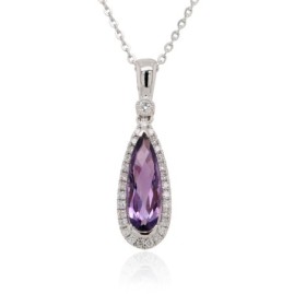 Amethyst & Diamond Briolette Pendant | Macintyres of Edinburgh