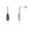 Diamond & Amethyst Drop Earrings - 0.31ct | Macintyres of Edinburgh