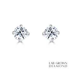 18ct White Gold Lab Grown Diamond Studs Earrings - 0.44 D/VS2