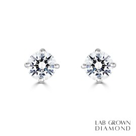 18ct White Gold Lab Grown Diamond Stud Earrings - 1.05 E/VS2