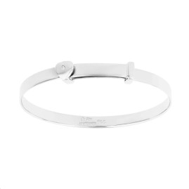 D for Diamonds Heart Silver Baby Bangle - B773