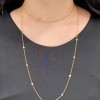 18ct Gold Long Diamond Set Station Necklace - 0.75cts 1 metre.