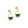 9ct Gold Malachite Semi-Circle Drop Earrings