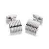 Hoxton London Silver Square Ribbed Cufflinks